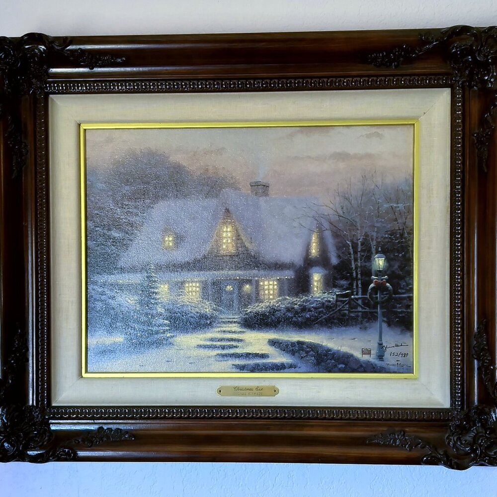 Thomas Kinkade "Christmas Eve" Lithograph, framed